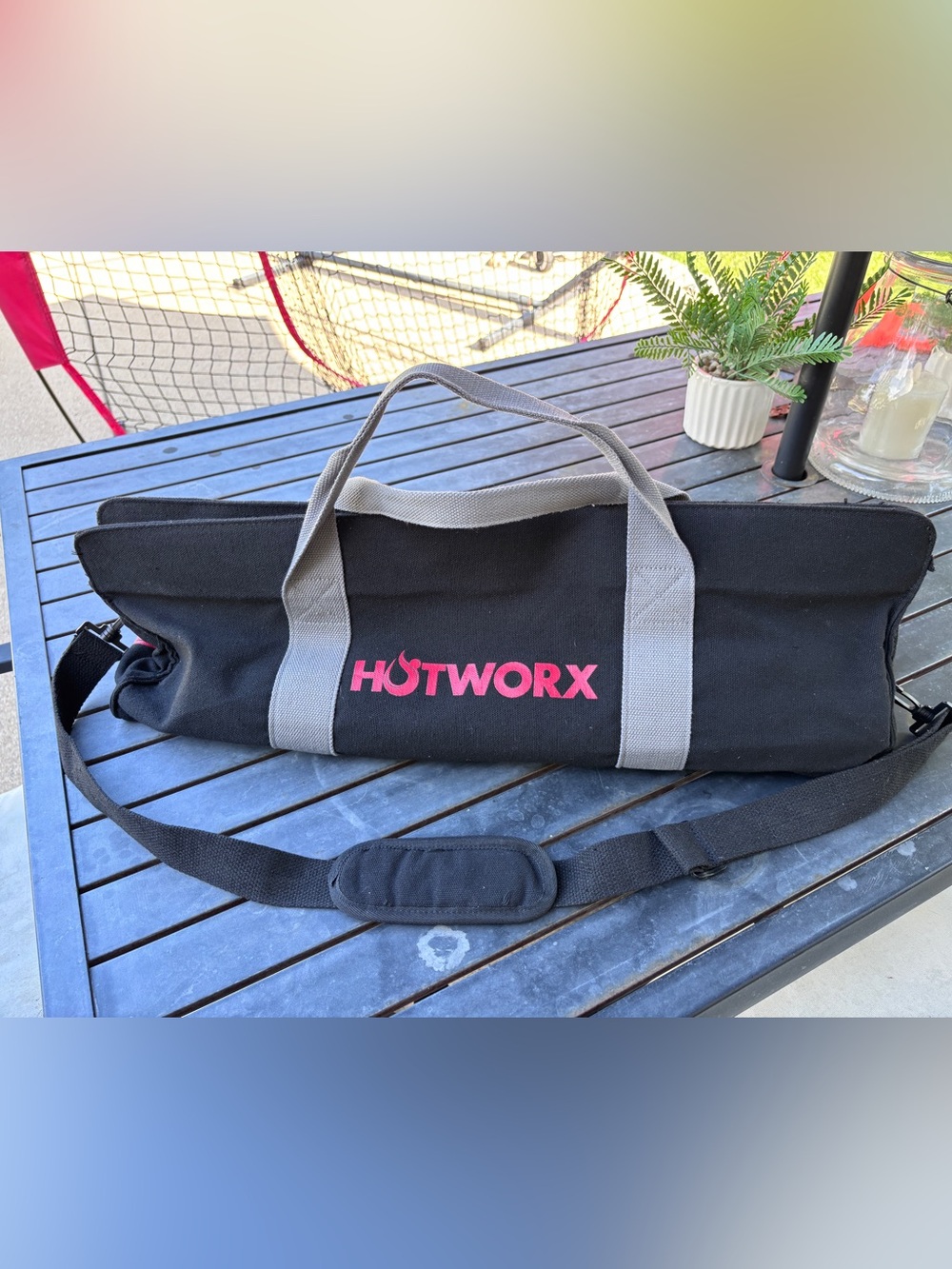 HOTWORX Black Canvas Duffel for Mat